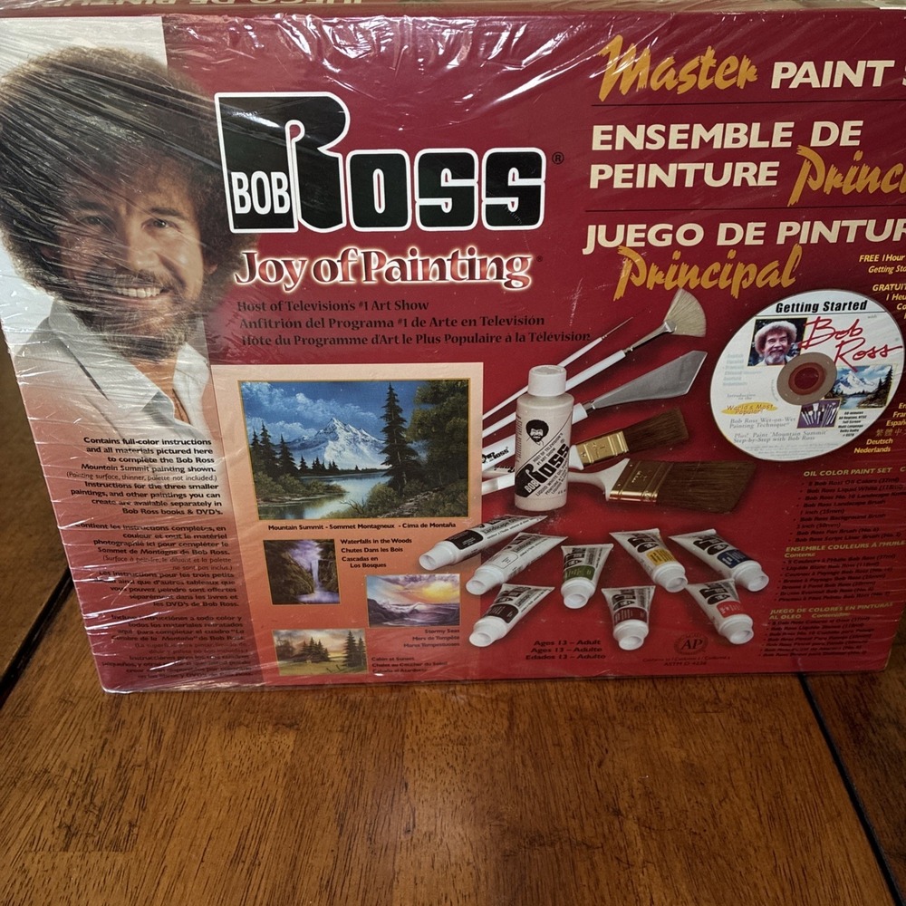 Bob Ross Master Paint Set Joy of Painting w/ DVD And Travel Easel Sealed